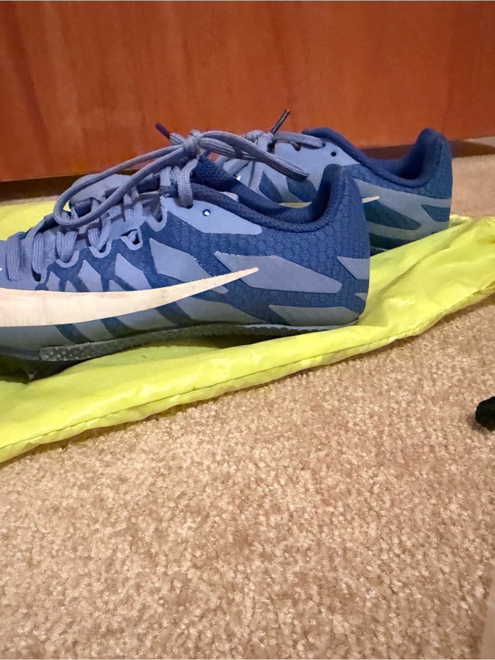Blue/Purple Athletic Cleats with White Swoosh